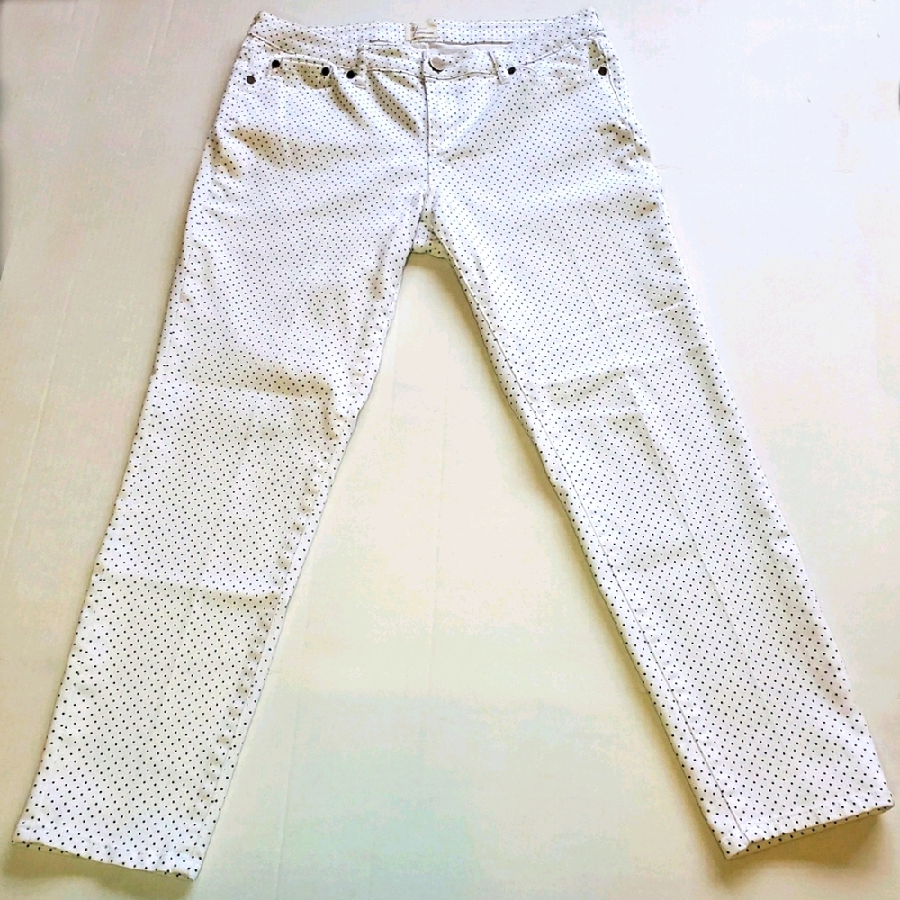 Andrea Jovine Polkadot Slim Leg Stretch Jeans